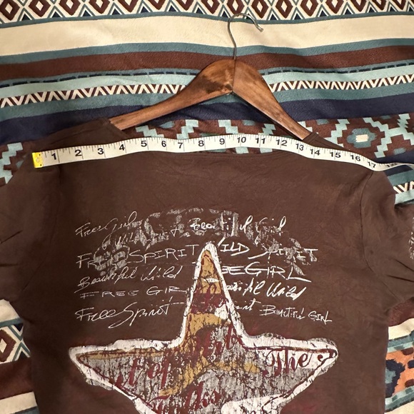 Vintage Y2K Sledge USA Brown Star 3/4 Sleeve Tee size Large Made in the USA - Picture 8 of 8